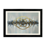 MD Art Collections Contemporary Abstract Wall Art – Pick Your Design: Marble Grain, Silent Flow, Electric Harmony, Brushstroke, Coastal Swirl, Interlocking Rings, Metallic Circles, Neon Energy, A4/A3 with Black or Mahogany Wood PVC Frame