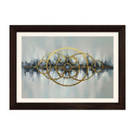 MD Art Collections Contemporary Abstract Wall Art – Pick Your Design: Marble Grain, Silent Flow, Electric Harmony, Brushstroke, Coastal Swirl, Interlocking Rings, Metallic Circles, Neon Energy, A4/A3 with Black or Mahogany Wood PVC Frame