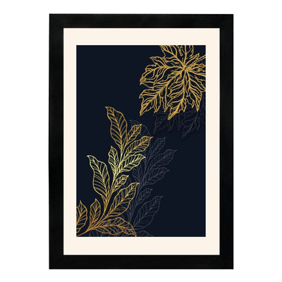 MD Art Collections – Modern Luxury Gold Wall Art | Gold Geometric, Black Gold, Gold Leaf & Elegant Flower Designs – A3/A4 with Black or Mahogany Wood Frame