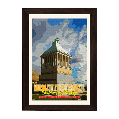 MD Art Collections – Seven Wonders of the Ancient World Wall Art – A4/A3 PVC Frame | Great Pyramid of Giza, Hanging Gardens of Babylon, Statue of Zeus, Temple of Artemis, Mausoleum at Halicarnassus, Colossus of Rhodes, Lighthouse of Alexandria