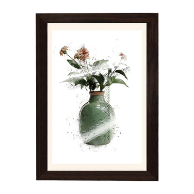 MD Art Collections | Minimalist Abstract Wall Art – Sage Green, Watercolor Green, Beige Flower, Wildflower & Green | A4/A3 Black or Mahogany Wood PVC Frame