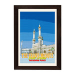 MD Art Collections | Religious Places of Saudi Arabia Wall Art – Mecca, The Grand Mosque, Mount Arafat, Jabal al-Nour, Medina & Diriyah | A4/A3 with Black or Mahogany Wood PVC Frame