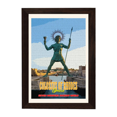 MD Art Collections – Seven Wonders of the Ancient World Wall Art – A4/A3 PVC Frame | Great Pyramid of Giza, Hanging Gardens of Babylon, Statue of Zeus, Temple of Artemis, Mausoleum at Halicarnassus, Colossus of Rhodes, Lighthouse of Alexandria
