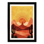 MD Art Collections - Boho Geometric Wall Art A4/A3 PVC Black/Mahogany Wood Frame