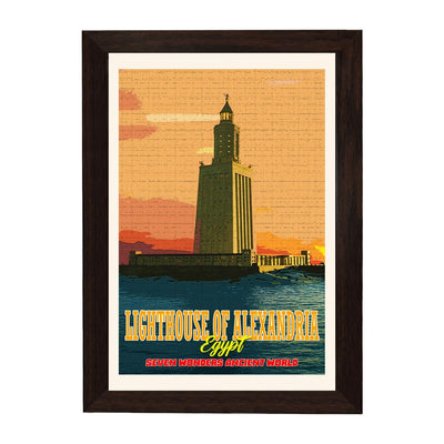 MD Art Collections – Seven Wonders of the Ancient World Wall Art – A4/A3 PVC Frame | Great Pyramid of Giza, Hanging Gardens of Babylon, Statue of Zeus, Temple of Artemis, Mausoleum at Halicarnassus, Colossus of Rhodes, Lighthouse of Alexandria