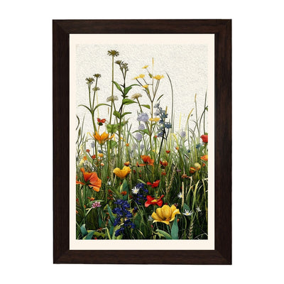 MD Art Collections | Minimalist Abstract Wall Art – Sage Green, Watercolor Green, Beige Flower, Wildflower & Green | A4/A3 Black or Mahogany Wood PVC Frame