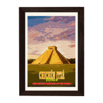 MD Art Collections - New Seven Wonders of the World Wall Art Collection – Great Wall, Petra, Machu Picchu, Chichén Itzá, Colosseum & Taj Mahal | A4/A3 with Black or Mahogany Wood PVC Frame