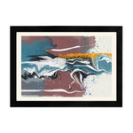 MD Art Collections Contemporary Abstract Wall Art – Pick Your Design: Marble Grain, Silent Flow, Electric Harmony, Brushstroke, Coastal Swirl, Interlocking Rings, Metallic Circles, Neon Energy, A4/A3 with Black or Mahogany Wood PVC Frame