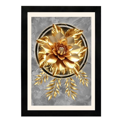 MD Art Collections – Modern Luxury Gold Wall Art | Gold Geometric, Black Gold, Gold Leaf & Elegant Flower Designs – A3/A4 with Black or Mahogany Wood Frame