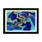 MD Art Collections Contemporary Abstract Wall Art – Pick Your Design: Marble Grain, Silent Flow, Electric Harmony, Brushstroke, Coastal Swirl, Interlocking Rings, Metallic Circles, Neon Energy, A4/A3 with Black or Mahogany Wood PVC Frame