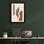 MD Art Collections - Neutral Abstract Wall Art A4/A3 PVC Black/Mahogany Wood Frame