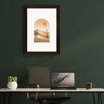 MD Art Collections - Neutral Abstract Wall Art A4/A3 PVC Black/Mahogany Wood Frame