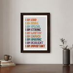 MD Art Collections - Mental Health Wall Art A4/3 PVC Black/Mahogany Wood Frame