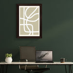 MD Art Collections - Neutral Abstract Wall Art A4/A3 PVC Black/Mahogany Wood Frame