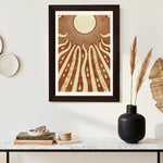MD Art Collections - Boho Geometric Wall Art A4/A3 PVC Black/Mahogany Wood Frame