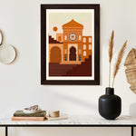 MD Art Collections - Boho Geometric Wall Art A4/A3 PVC Black/Mahogany Wood Frame