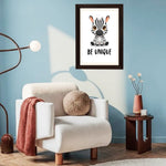 MD Art Collections - Forest & Safari Animals Wall Art A4/A3 PVC Black/Mahogany Wood Frame