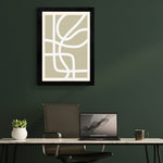 MD Art Collections - Neutral Abstract Wall Art A4/A3 PVC Black/Mahogany Wood Frame