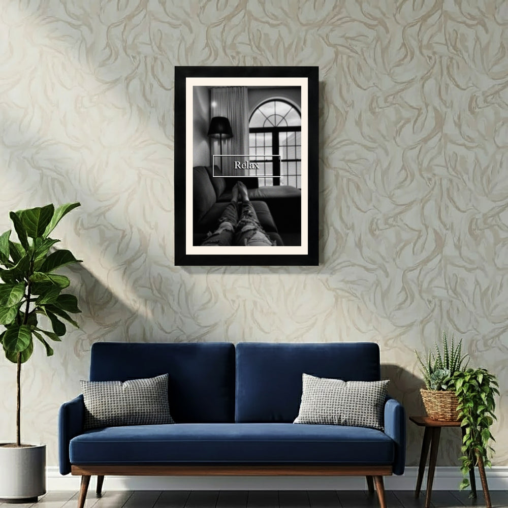 MD Art Collections - Monochrome Aesthetic Wall Art A4/A3 PVC Black/Mahogany Wood Frame