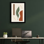 MD Art Collections - Neutral Abstract Wall Art A4/A3 PVC Black/Mahogany Wood Frame