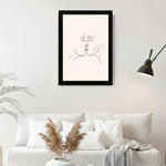 MD Art Collections - Chic Minimalist Fashion Wall A4/A3 PVC Black/Mahogany Wood Frame