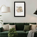 MD Art Collections - Boho Mental Health Motivational Wall Art A4/A3 PVC Black/Mahogany Wood Frame