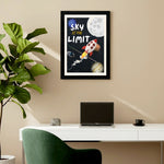MD Art Collections - Outer Space Wall Art A4/A3 PVC Black/Mahogany Wood Frame