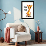 MD Art Collections - Forest & Safari Animals Wall Art A4/A3 PVC Black/Mahogany Wood Frame
