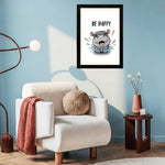 MD Art Collections - Forest & Safari Animals Wall Art A4/A3 PVC Black/Mahogany Wood Frame