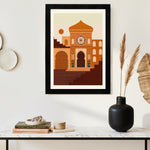 MD Art Collections - Boho Geometric Wall Art A4/A3 PVC Black/Mahogany Wood Frame