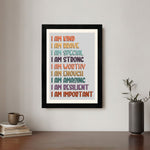 MD Art Collections - Mental Health Wall Art A4/3 PVC Black/Mahogany Wood Frame