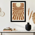 MD Art Collections - Boho Geometric Wall Art A4/A3 PVC Black/Mahogany Wood Frame