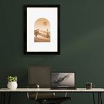 MD Art Collections - Neutral Abstract Wall Art A4/A3 PVC Black/Mahogany Wood Frame