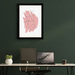 MD Art Collections - Neutral Abstract Wall Art A4/A3 PVC Black/Mahogany Wood Frame
