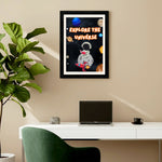 MD Art Collections - Outer Space Wall Art A4/A3 PVC Black/Mahogany Wood Frame