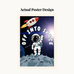 MD Art Collections - Outer Space Wall Art A4/A3 PVC Black/Mahogany Wood Frame