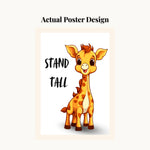 MD Art Collections - Forest & Safari Animals Wall Art A4/A3 PVC Black/Mahogany Wood Frame
