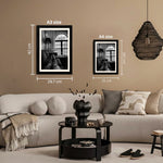 MD Art Collections - Monochrome Aesthetic Wall Art A4/A3 PVC Black/Mahogany Wood Frame